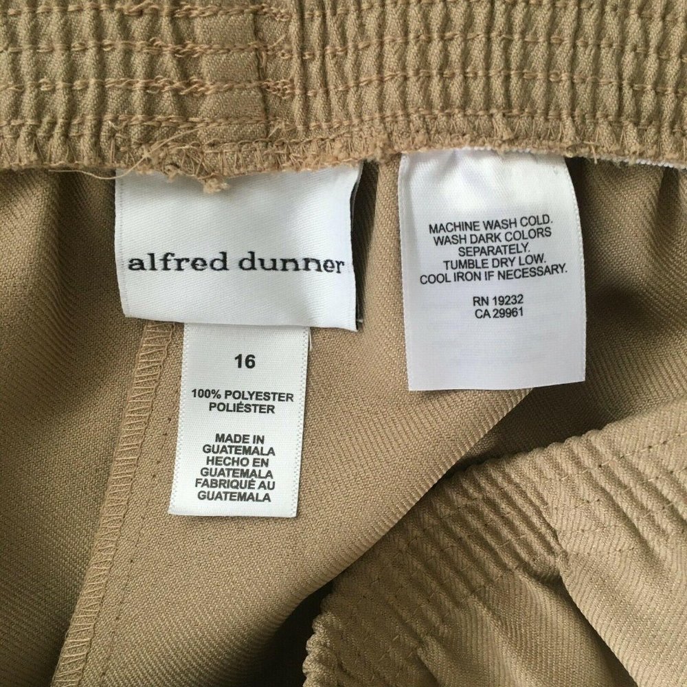 Alfred Dunner Tan Pants Elastic Waist Size 16 - Picture 3 of 5